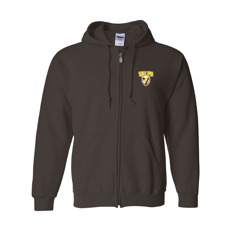 Men's Valparaiso Crusaders Gildan  Heavy Blend Full Zip Hooded Sweatshirt